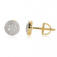 Boucle d'oreille bijoux en argent sterling, Argent sterling 925, avec zircon cubique, Placage, bijoux de mode & avec zircone cubique, doré, 15*7mm, Vendu par paire