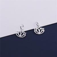 925 Sterling Silver Pendant, Lotus, DIY & different styles for choice & hollow, Hole:Approx 4mm, Sold By PC