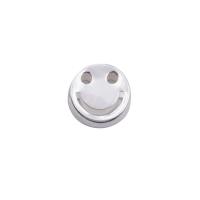 925 Sterling Silver Spacer Bead Smiling Face plated DIY Approx 2.8mm Sold By PC
