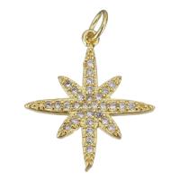 Cubic Zirconia Micro Pave Brass Pendant, gold color plated, micro pave cubic zirconia, 18x20x2mm, Hole:Approx 3.5mm, 20PCs/Lot, Sold By Lot
