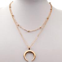 Multi Layer Necklace Zinc Alloy Moon plated fashion jewelry 350*450*27*34mm Sold By Strand