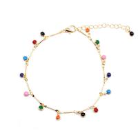 Tibetan Style Anklet, with Gemstone, plated, fashion jewelry & different styles for choice & for woman, more colors for choice, 210+50mm, Sold By Strand