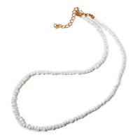 Mode Türkis Halskette, Seedbead, mit Magnesit, Modeschmuck & für Frau, weiß, verkauft von Strang