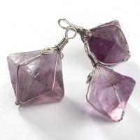 Green Fluorite Pendant, with Purple Fluorite, more colors for choice, 25x28mm, Sold By PC