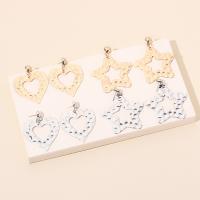 Zinc Alloy Drop Earrings plated & for woman & hollow Sold By Lot
