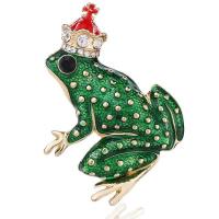 Zinc Alloy Brooches Frog plated fashion jewelry & for woman & with rhinestone nickel lead & cadmium free Sold By PC