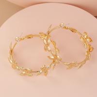 Zinc Alloy Hoop Earring gold color plated for woman nickel lead & cadmium free Sold By Bag