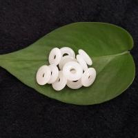 Natural Jade Pendants, Hetian Jade, Donut, half handmade, DIY, white, 12*4mm, Sold By PC