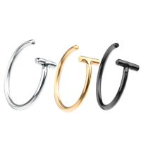 Stainless Steel usne Ring, Nehrđajući čelik, pozlaćen, modni nakit & za žene, više boja za izbor, 10x0.80mm, Prodano By PC