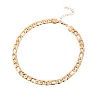 Messing Chain halskæde, guldfarve belagt, for kvinde, nikkel, bly & cadmium fri, Solgt Per 12.598 inch Strand