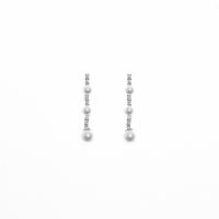 Stainless Steel Drop Earring, Cubic Zirconia, with Plastic Pearl & Stainless Steel, fashion jewelry & different styles for choice, more colors for choice, Sold By Pair
