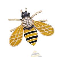Tibetan Style Brooches, Bee, plated, fashion jewelry & for woman & with rhinestone, nickel, lead & cadmium free, 28x34mm, Sold By PC