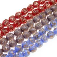 Gold Sand Lampwork Beads, Round, DIY, more colors for choice, Hole:Approx 1-2mm, Approx 100PCs/Bag, Sold By Bag