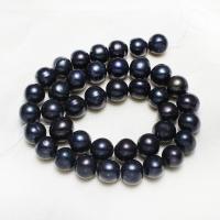 Cultured Potato Freshwater Pearl Beads, natural, black, Grade A, 9-10mm,13*8cm, Hole:Approx 0.8mm, Sold Per Approx 15 Inch Strand
