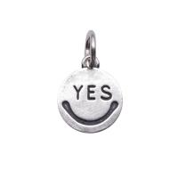 925 Sterling Silver Pendant, Smiling Face, plated, DIY, 11x13x1.12mm, Hole:Approx 3.9mm, Sold By PC