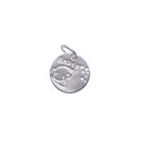 925 Sterling Silver Pendant, Flat Round, DIY, 11x1mm, Hole:Approx 3.5mm, Sold By PC