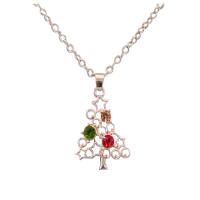 Christmas Necklaces Alloy plated fashion jewelry & with rhinestone 45cm+5cm Sold Per Approx 50 cm Strand