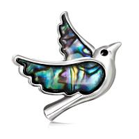 Shell Brooch Zinc Alloy with Abalone Shell silver color plated for woman nickel lead & cadmium free Sold By PC