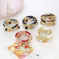 Glass Beads Bracelet plated multilayer & for woman nickel lead & cadmium free Length 7 Inch Sold By Lot