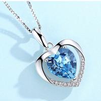 Quartz Necklace Brass with Cubic Zirconia & Quartz Heart plated fashion jewelry & for woman 5*24*10mm Sold By Strand