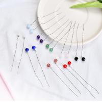 925 Sterling Silver Thread Through Earrings with Gemstone Round plated fashion jewelry & for woman 105*8mm Sold By Pair