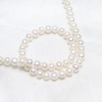 Brambor pěstované sladkovodní perle, Sladkovodní Pearl, přírodní, bílý, 3-4mm,8*6cm, Otvor:Cca 0.8mm, Prodáno za Cca 15.3 inch Strand
