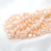 Barocco coltivate in acqua dolce Perla, perla d'acquadolce coltivata naturalmente, Pepite, naturale, rosa, 7-8mm,10*7cm, Foro:Appross. 0.8mm, Venduto per Appross. 15 pollice filo