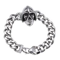 Men Bracelet, 316L Stainless Steel, plated, fashion jewelry & Unisex, silver color, Sold Per Approx 227 mm Strand