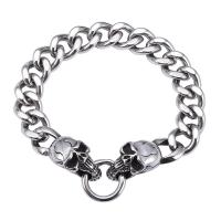 Men Bracelet, 316L Stainless Steel, plated, fashion jewelry & Unisex, silver color, Sold Per Approx 222 mm Strand