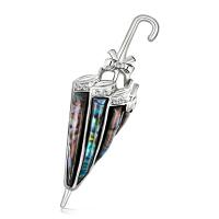Zinc Alloy Brooches with Abalone Shell silver color plated for woman & with rhinestone nickel lead & cadmium free Sold By PC