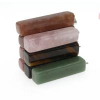 Gemstone Pendants Jewelry, Rectangle, polished, different color and pattern for choice & DIY, more colors for choice, 50*12*12mm, Hole:Approx 2mm, 5PCs/Bag, Sold By Bag