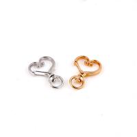 Tibetan Style Key Clasp, Heart, plated, DIY, more colors for choice, lead & cadmium free, 35x24.5mm, 2PCs/Lot, Sold By Lot