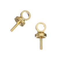 Brass Peg Bail, gold color plated, 2.5x6x2.5mm,0.5mm, Hole:Approx 1.5mm, 20PCs/Lot, Sold By Lot