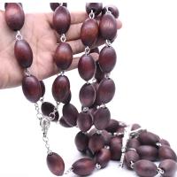 Rosary Necklace Wood plated fashion jewelry & Unisex Sold By Strand