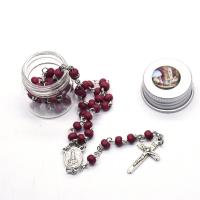 Rosary Necklace, Wood, Cross, plated, fashion jewelry & Unisex, 11cm,40cm,2.8*1.5cm,1.5*1.2cm,4*5MM, Sold By Set