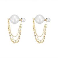 Zinc Alloy Drop Earrings plated for woman white nickel lead & cadmium free Sold By Pair