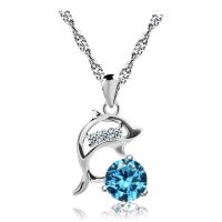 Cubic Zircon Micro Pave Brass Necklace, with Cubic Zirconia, Dolphin, plated, fashion jewelry & for woman & with cubic zirconia, more colors for choice, 17*12mm, Sold By Strand