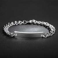 Titanium stål armbånd, Donut, forgyldt, mode smykker & for par, sølv, 7*200mm, Hole:Ca. 2mm, Solgt af Strand