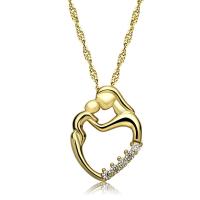 Cubic Zircon Micro Pave Brass Necklace with Cubic Zirconia Heart plated fashion jewelry & for woman & with cubic zirconia 23*18*450+50mm Sold By Strand