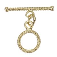 Brass Toggle Clasp, Round, gold color plated, 20x5.5x2mm,9x13x1mm, 20PCs/Lot, Sold By Lot