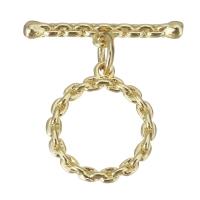 Brass Toggle Clasp, Round, gold color plated, 20x4x2.5mm,13.5x15x2mm, 20PCs/Lot, Sold By Lot