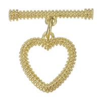 Brass Toggle Clasp, Heart, gold color plated, 19.5x4.5x3mm,13x15x2mm, 20PCs/Lot, Sold By Lot