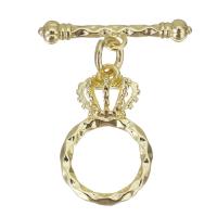 Brass Toggle Clasp, Round, gold color plated, 19x4.5x3mm,11x18x3mm, 20PCs/Lot, Sold By Lot