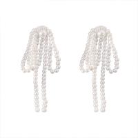 Freshwater Pearl Earrings Zinc Alloy for woman white nickel lead & cadmium free 83mm Sold By Pair