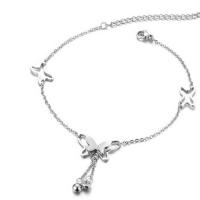 Stainless Steel Anklet with Quartz Butterfly plated fashion jewelry & for woman 245+60mm Sold By Strand