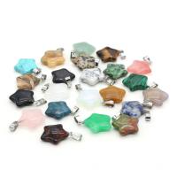 Gemstone Pendants Jewelry, Star, polished, DIY & different materials for choice, more colors for choice, 20x20mm, 10PCs/Bag, Sold By Bag