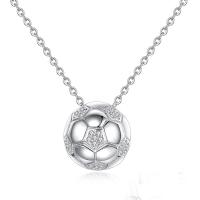 Stainless Steel Pendants, with Cubic Zirconia, Football, plated, fashion jewelry & with cubic zirconia, more colors for choice, 13mm, Sold By Strand