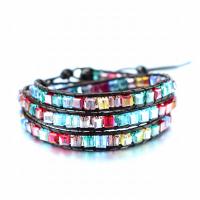 Wrap Bracelet, Crystal, with PU Leather, different size for choice & different styles for choice & for woman, more colors for choice, Sold By Strand