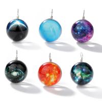Hängende Ornamente, Glas, rund, handgemacht, unterschiedliche Farbe und Muster für die Wahl & DIY & glänzend, keine, 21mm, verkauft von PC