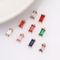 Crystal Pendants Rectangle plated & DIY & faceted 4*8mm Sold By PC